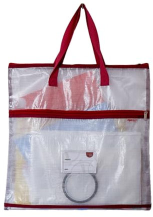 Madam Sew Projekttasche – Basteltasche mit Griffen, zwei Taschen, durchsichtigem Netz und Kartenschlitz, perfekt für Quilten, Stricken, Nähen und Stickprojekte, 40,6 x 40,6 cm