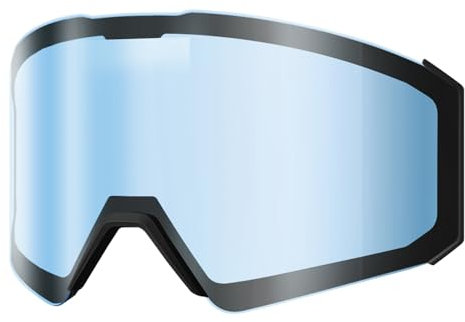 OutdoorMaster Skibrille Falcon Ersatzgläser, Magnetischer Gläsertausch, Anti-Beschlag, Weites Sichtfeld, Hellblau Vlt 60%