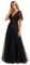Ever-Pretty Women's V Neck Short Sleeve Elegant Floor Length A Line Long Tulle Evening Dresses Black 26UK