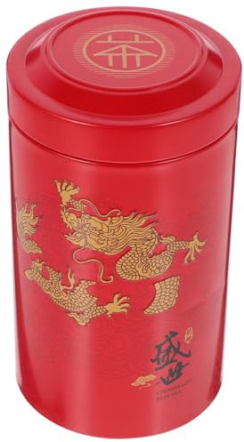 IMIKEYA Teedose Mit Luftdichtem Deckel Runde Blechdose Aus Metall Vorratsbehälter Für Lebensmittel Küche Kaffeedose Für Losen Tee Süßigkeiten Salz Gewürze Kaffeebohnen Rot