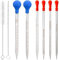 HATANSE 6 Stück Glas Pipetten Dropper, Tropfpipetten, Pipette Glas, Transfer Pipette, Glaspipette, Messpipetten, 0.5ml 1ml 2ml 3ml 5ml 10ml mit 2 Tropfenbürsten (6, 0.5ml 1ml 2ml 3ml 5ml 10ml)