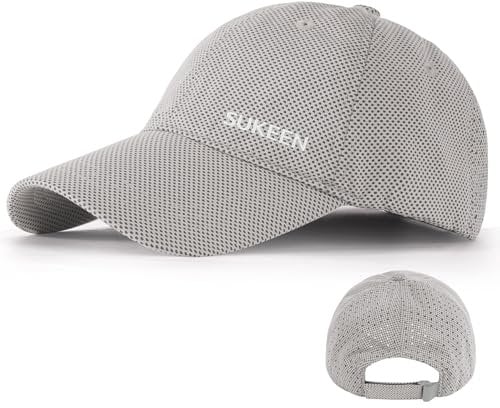 Sukeen Herren Baseballkappe 8 cm Verlängerte Krempe, Unisex Outdoor UV-Schutz Sonnenmütze, Soft Top Basecap mit Elastischem Gummiband, Herren Damen Leichte Baseball Cap(55-59 cm)