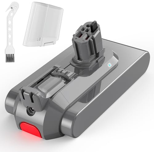 LabTEC 25.2 V 3900 mAh Li-ion Replacement Battery for Dyson 11 (Button Type) Absolute Fluffy V15 Detect Cordless Vacuum Cleaner with 1 Cover + 1 Brush (Not for Screw in Style)