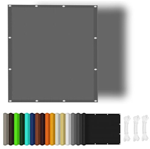 Sonnensegel Nach Maß mit Ösen 1 x 3.8 m Viele Größe Und Farben Sonnensegel Wasserdicht für Sonnenschutz Terrassenüberdachung für Garten Rasen Camping, Dunkelgrau