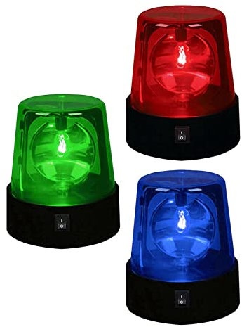 Luwecf Feux D'avertissement de Balise Stroboscopique Rotative Industrielle à LED, Feux de Signalisation Rotatifs électriques pour L'urgence, Bleu + Rouge +
