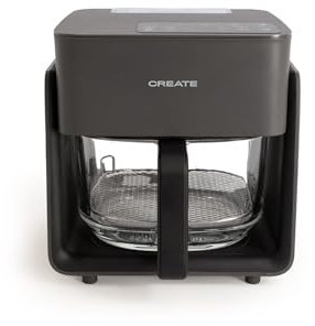 CREATE/AIR FRYER MIST/Freidora sin aceite 4.2 L con vaporizador de agua negro/Capacidad 5-6 raciones, 6 programas, bandeja de cristal, control de tiempo y tempertura, 1300W