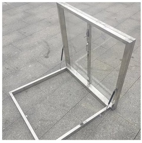 YJEUZCD Tetto Bicchiere Schermo Finestra, Inclinato Seminterrato Manuale Lucernario Porta, Domestico Attico Visualizzazione Finestra, Manutenzione Schiudere Finestra(100x60 cm/39.4x23.6 in)