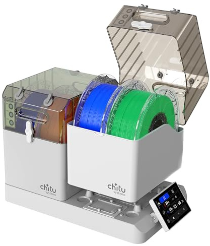 Chitu Systems - Caja secadora de filamentos - 4 carretes de impresión 3D para 1.75/2.85 mm PLA, ABS, TPU, PETG, almacenamiento de filamentos sin humedad con control de humedad (4 carretes)