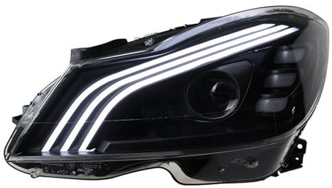 YGYGNZBV Scheinwerfer Montage Tanne für Benz C W204 2011-2014, LED Frontscheinwerfer mit DRL Sequentielle Blinker Autozubehör,Left