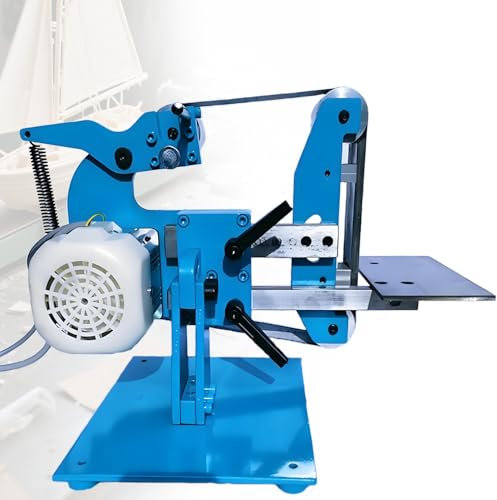 Levigatrice a Nastro 750w/1100w,Kit Levigatrice a Nastro Completa,5 Nastri Inclusi,Piastra Acciaio 10mm Antishock,Per Lavori Di Precisione E Levigatura Fine,750W