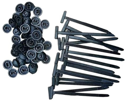 Nylon Universal Cable Tie Buckle,Hebillas Universales de Nailon Para Bridas,Soporte de Bridas de Cremallera Autoblocante Resistente con Diseño de Pin y Botón,Cinchos Bridas de Plástico de Coche (50)