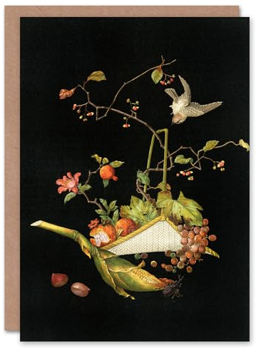 Artery8 G A Audsley Art Card Vintage Stylised Still Life with Bird