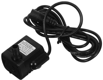 KONTONTY Bomba Sumergible Para Acuario y Fuente, Ajuste De Caudal, 12 v Cc, 3 W, Cable 1,5 M, Carcasa De Plástico Resistente, Color Negro, Para Estanques y Uso Sumergible