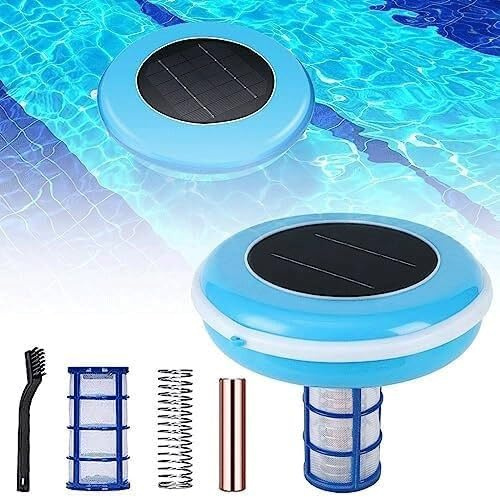 WYWY Solar-Pool-Ionisator, Kupfer-Silberionen, automatischer Poolreiniger und Pool-Lonizer, max. 1000 Liter, Poolreiniger-System, für saubere Pools, Spa-Brunnen