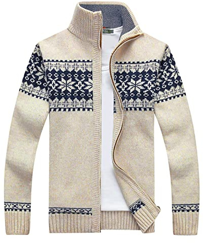 Mymyguoe Veste traditionnelle pour homme - Cardigan en tricot doux - Pull de Noël - Pull de Noël - Pull norvégien - Veste d'hiver - Pull de travail