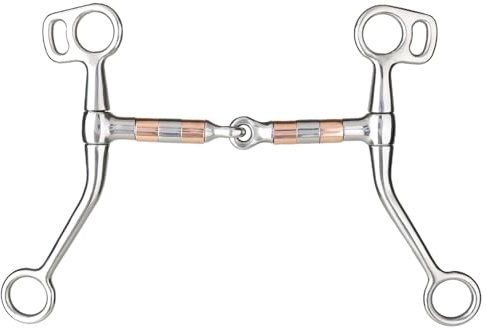 Generisch Trensengebisse für Pferde, Edelstahl, Trainingsgebiss mit Kupferrolle, Pferdegebisse Western(Silver)
