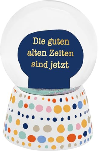 Sheepworld Traumkugel Motiv Gute Zeiten | Schneekugel zum Schütteln, Höhe 6,5 cm, mit Buntem Glitter | Geschenk, Geburtstag, Ostern | 74842