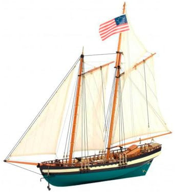 Artesanía Latina - Wooden Ship Model – American Schooner, Virginia – Model 22115, 1:41 Scale – Models to Assemble – Beginner Level