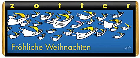 Zotter Gewürzmarzipan-Nougat-Schokolade Fröhliche Weihnachten, handgeschöpft (70 g) - Bio