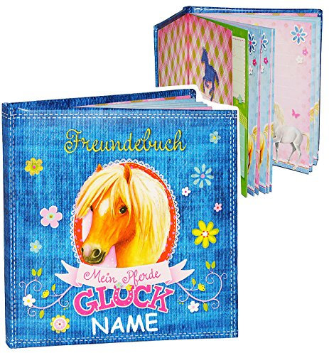 Meine Freunde Buch - Pferde & Pferdeglück - incl. Name - für Mädchen & Jungen - dick gebunden für Schulfreunde/Kindergartenfreunde - Poesie A5 Hardcover..