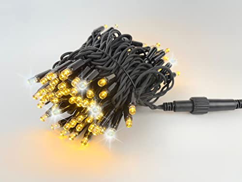 LEDZEIT-Profi Serie- Guirlande Lumineuse à Rallonge LED, sans Cordon d'alimentation, Clignotant, 10m, 100 LED Blanc Chaud, doit être Connectée à la Chaîne de base, Waterproof IP67, Balcon, Terrasse