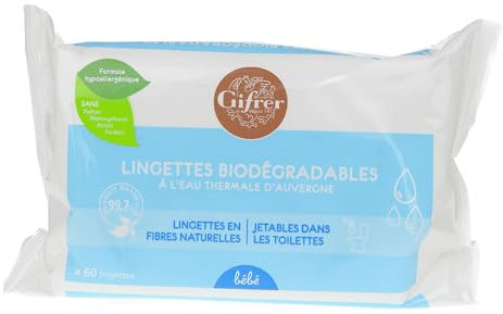 Gifrer Lingettes biodégradables A l'eau thermale x60