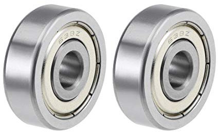 sourcing map 2St Rillen Kugellager 638ZZ Z2 Doppelt Geschirmt Kohlenstoffstahl 8mm X 28mm X 9mm