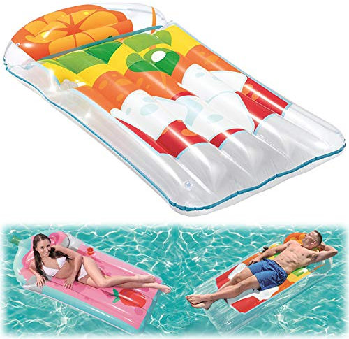 RANRANHOME Floating Recliner Lounge Luftmatratze, Wasser Hängematte Pool Liege Float, Hängematte Schlauchboote Schwimmbad Luft Sofa, Schwimmstuhl Bett Für Erwachsene,Blau