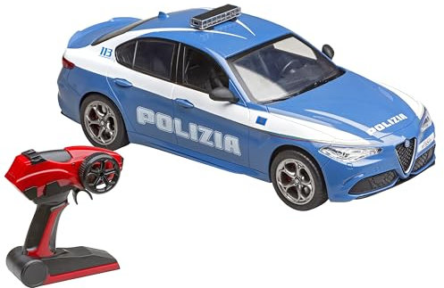 RE-EL Toys - Alfa Romeo Giulia Polizia Rc 2.4GHz Scala 1:14 (33cm), con luci funzionanti, 2211