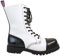 Alpha Rangers 10-loch Boot, Ranger Festival Army Gothic, Leder Springerstiefel, Schwarz/Weiß 5013, UK 4 / EU 38