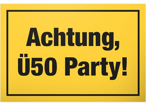 DankeDir! Ü50 Party – 30 x 20 cm – Cartel de plástico para 50 cumpleaños hombres y mujeres 50 años regalo 50 cumpleaños – Aniversario fiesta idea regalo de cumpleaños tarjeta de cumpleaños decoración