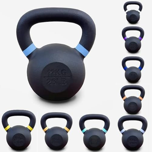 Kettlebells Weights Cast Iron Workout Home Gym Fitness Strength Training Premium Quality Toning Muscle Growth Lifting Equipment Exercise Easy Grip Handle 2kg 4kg 6kg 8kg 10kg 12kg 16kg 20kg 24kg 28kg