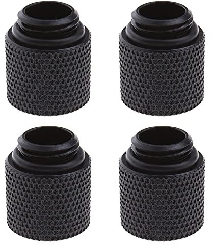 YINETTECH 4pcs G1/4 - Adattatore di estensione di raffreddamento ad acqua, 15 mm, in ottone con guarnizione tonica in gomma per sistema di raffreddamento ad acqua per computer