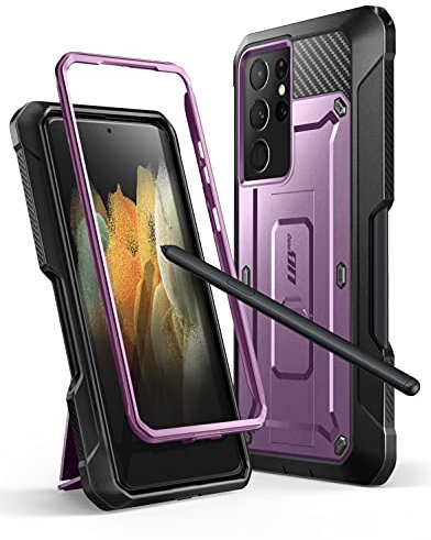 SUPCASE Unicorn Beetle Pro S Étui Double Couche Robuste pour Samsung S21 Ultra Violet métallisé