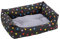 Baroni Home rektangulär Hundebett Hundekissen Hundekörbchen mit Wendekissen, 60x70 cm (M) - farbige Sterne