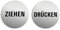 Türschilder Ziehen Drücken Ø 75 mm 2er-Set Aluminium Schilder Edelstahloptik (Silber)
