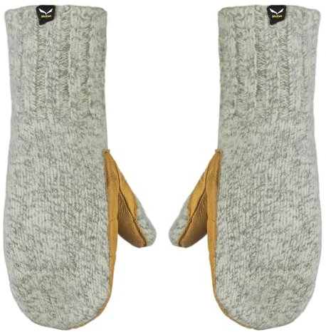 Salewa Walk Wool Leather Mitten, Grey, XL