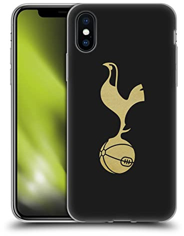 Head Case Designs Offizielle Tottenham Hotspur F.C. Schwarz und Gold Badge Soft Gel Handyhülle Hülle kompatibel mit Apple iPhone X/iPhone XS
