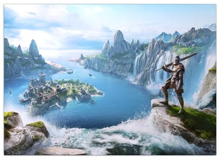 Displate Offiziell Elder Scrolls Skyrim MetallPoster Magnetische Befestigung Inklusive Lizenziert Bilder Hochwertiges Poster TES Online High Isle - High Isle Key Art Poster 45 cm x 32 cm
