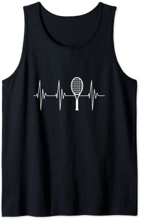 Tennis Heartbeat Pulse Love Tennisspieler Raquet Pulse Line Tank Top