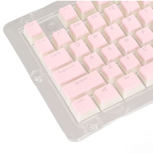 Zunate 108 Tasten Tastenkappen, PBT Pudding Double Layer Two Color Translucent Keycap, 108 Keys Keycaps for 61 87 104 108 Key Mechanical Keyboard Universal(rosa)