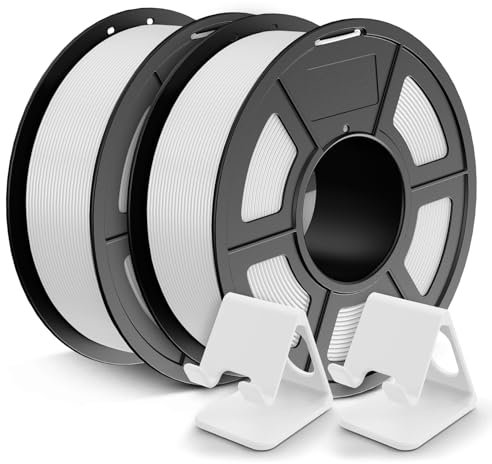 JAYO PLA Filament 1.75mm, PLA 3D Drucker Filament, Maßgenauigkeit +/- 0.02mm, 1.1KG Spool, 2 Pack, PLA 2.2KG, Weiß+Weiß