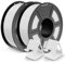 JAYO PLA Filament 1.75mm, PLA 3D Drucker Filament, Maßgenauigkeit +/- 0.02mm, 1.1KG Spool, 2 Pack, PLA 2.2KG, Weiß+Weiß