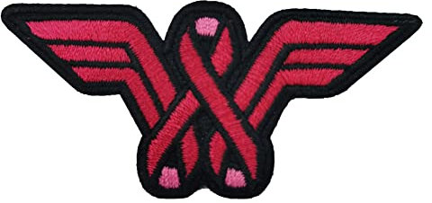 Pink Ribbon Breast Cancer Awareness Embroidered Patch Guarding Mental Health Saw On/Iron On Embroidered Patch for Women Applique DIY Accessory