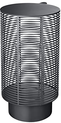 blomus Outdoor Laterne -Olea- | Windlicht aus Edelstahl mit Glaszylinder | Farbe Gunmetal | Größe L Ø26 x 48H cm | Wetterfest