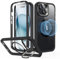 ESR Armor Series MagSafe Case for iPhone 15, Full-Body Shockproof, Exceeds Military-Grade Protection, 2-Part Tough Case with Stand, Clear Black
