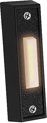WESUA LED Lighted Doorbell Button Push Switch Wall Mounted For Chime Ring (BLACK)