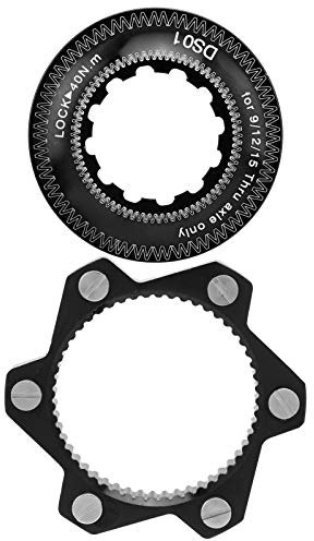 AYNEFY 44mm bike Six Spike Disc Brake Centre Lock 6 Bolt Disc Rotor Adapter Set Central Lock Disc Plate Medium Lock Converter Seat, Universal Model Aluminium Alloy 52x18mm (Black)