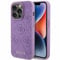 GUESS GUHCP15XP4EPMU Case for iPhone 15 Pro Max 6.7 Inch Purple Hard Case Leather 4G Stamped