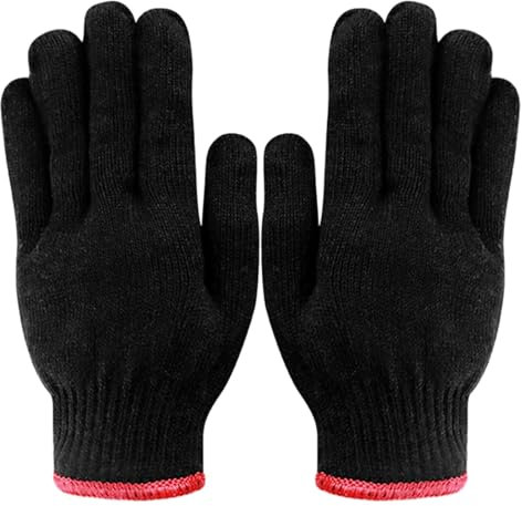 FDKJOK 2PCS Heat Resistant Glove for Hair Styling Professional Heat Proof Gloves Heat Blocking for Curling, Flat Iron and Curling Wand Suitable for Unisex Hand Sizes(Black)